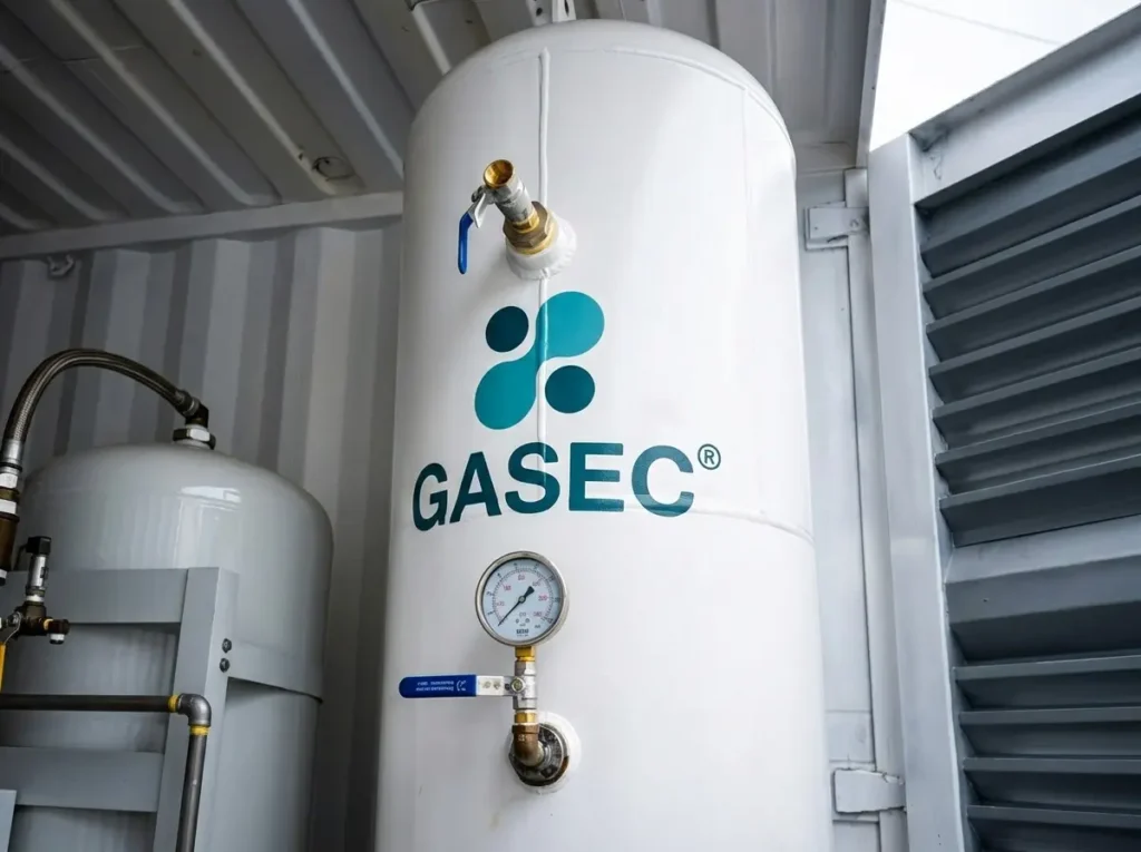 Tanque de gases GASEC en planta