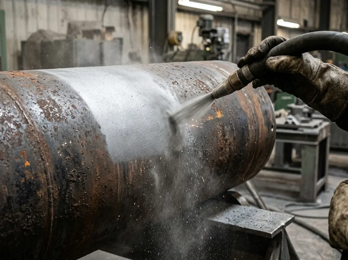 Sandblasting de cilindros industriales